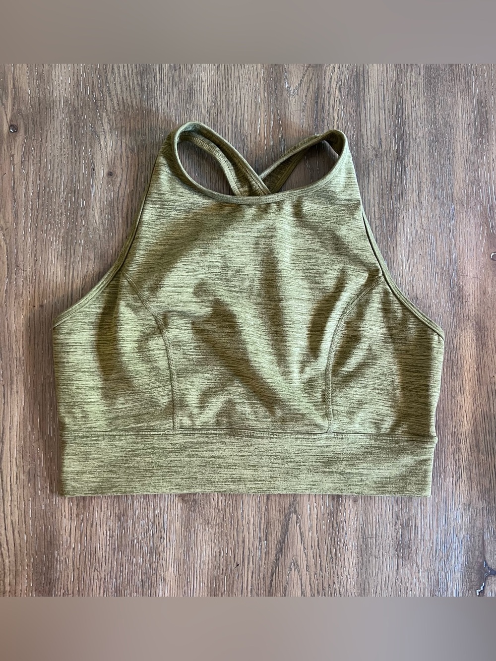 JoyLab Green Heather Workout Crop Top - Large